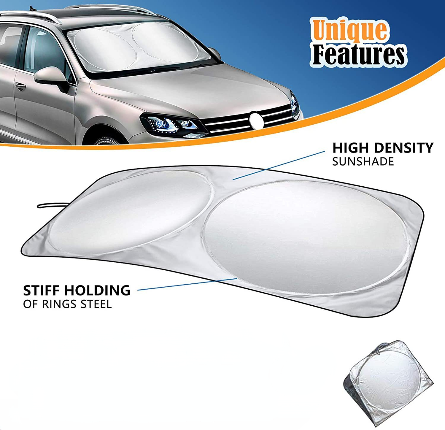 Keeps Your Vehicle Cool Foldable Car Windshield Car Window Sunshade Sun Shade Visor Windshield Cover Auto Car SunShade Car Sun Visor Sun Heat Protection  for Sun Heat Automotive Interior Accessories