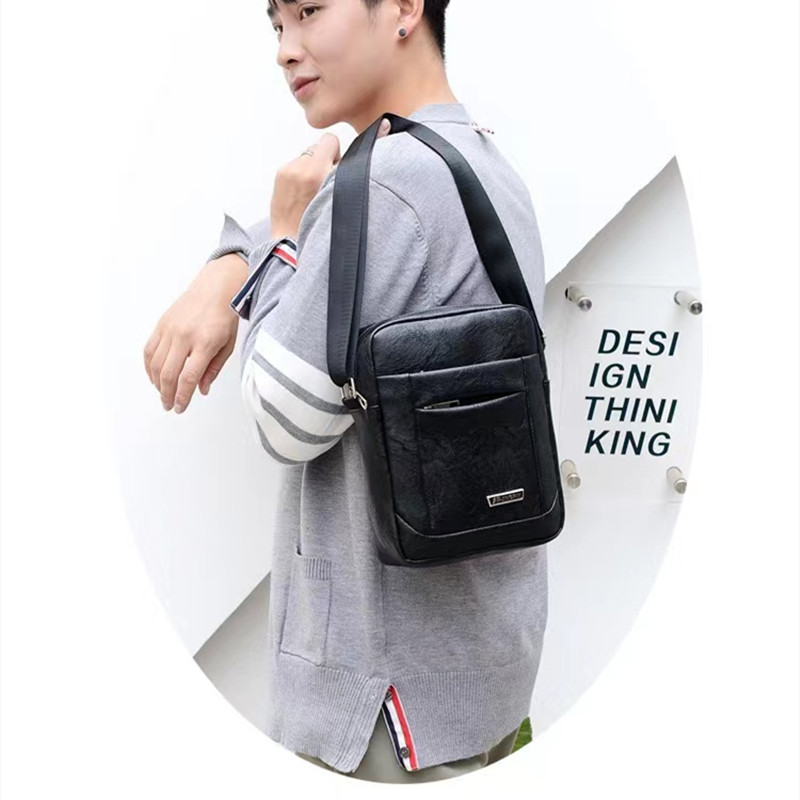 New Arrivals Men's bag new large capacity single shoulder bag Pu business men's messenger bag men's single shoulder Backpack