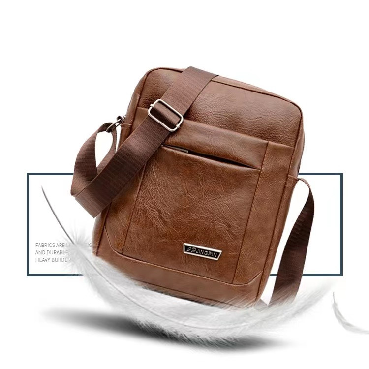 New Arrivals Men's bag new large capacity single shoulder bag Pu business men's messenger bag men's single shoulder Backpack