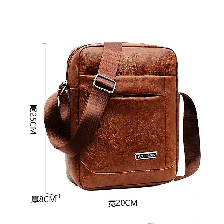 New Arrivals Men's bag new large capacity single shoulder bag Pu business men's messenger bag men's single shoulder Backpack