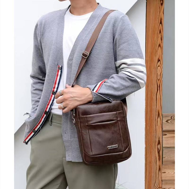 New Arrivals Men's bag new large capacity single shoulder bag Pu business men's messenger bag men's single shoulder Backpack