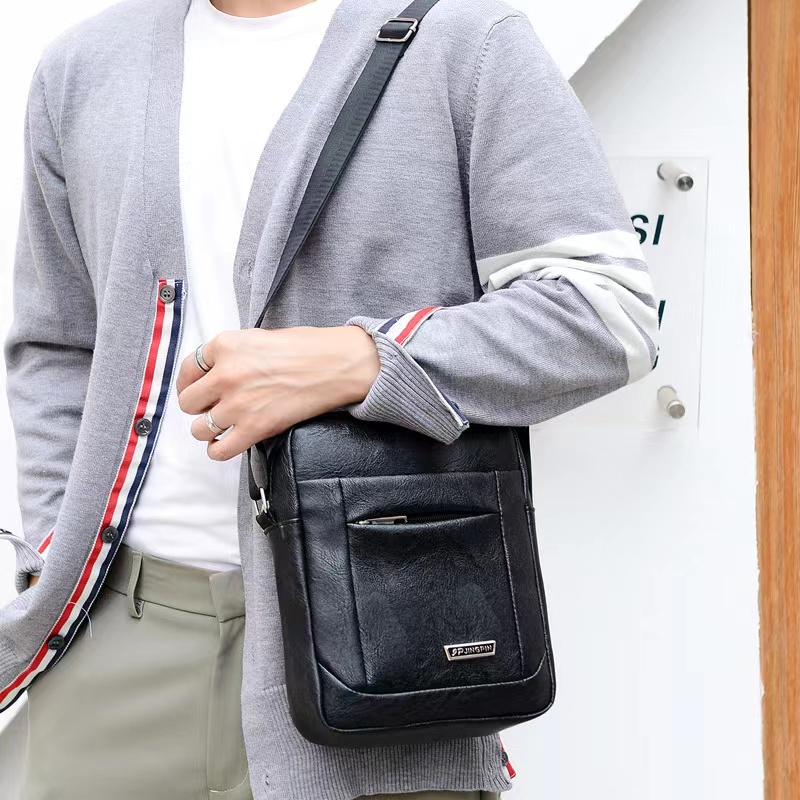 New Arrivals Men's bag new large capacity single shoulder bag Pu business men's messenger bag men's single shoulder Backpack