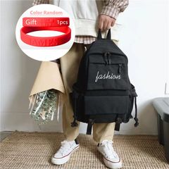 (Gift:1PCS A Man's Sports Bracelet) New Arrival Men's Backpack USB Charging Large Backpack Men's And Women's School Bags Travelling Canvas Backpack Black one size