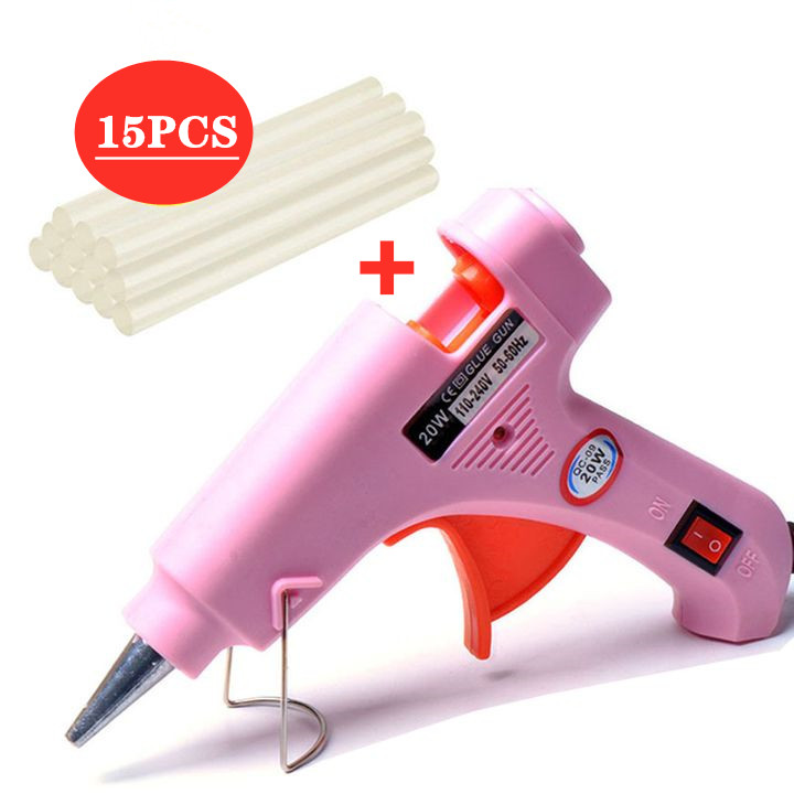 Upgraded Hot Glue Gun+15Pcs Lengthened Melt Glue Sticks Safe and nontoxic Christmas Tool