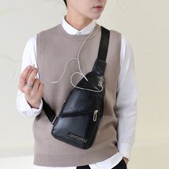 New Arrival Men Bags Messenger Shoulder Bags Chest Bags PU Bags Black one size