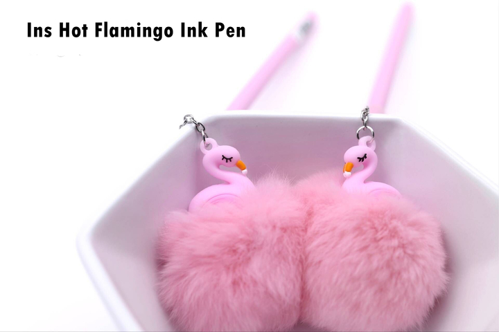 2020 Ins 5pcs Unicorn Flamingo Plush Pendant Pen Ink Pens Gift School &amp; Office Stationery Gift