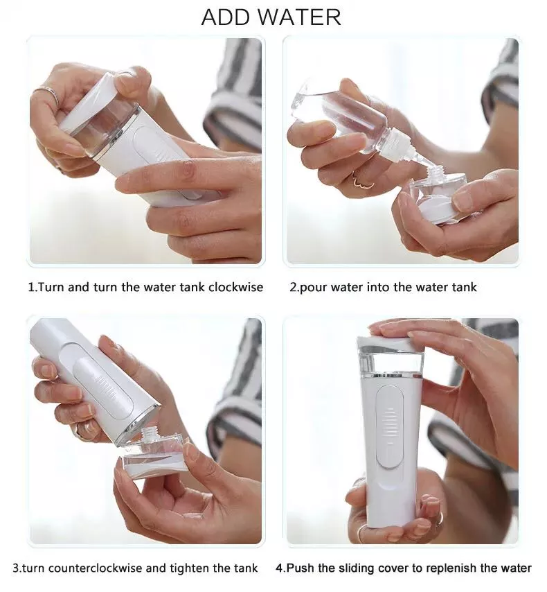 Beauty Steaming Face Meter USB Charging Portable Nano Spray Facial Humidifier Cold Spray