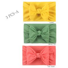 New Arrival Fashion Baby Headband Kid Hair Band  Bowknot Hair Accessories Children Products Soft Synthetic Fabrics. 3 PCS-A as picture