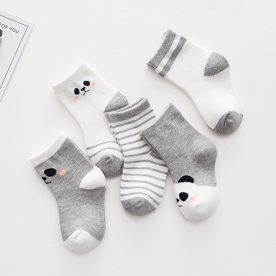 5 Pairs//Set Lovely Kids Socks Pure Cotton Short Socks Winter Autumn Warm Socks