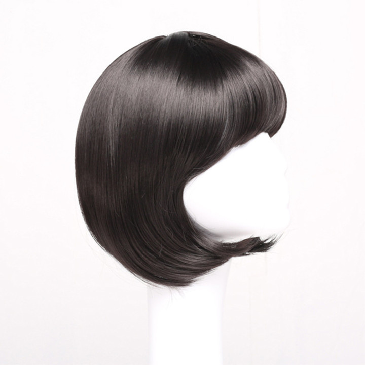 Crazy Price Quality Fashion Ladies Black Short Wig Straight Hair Bob Haircut Hair Wig