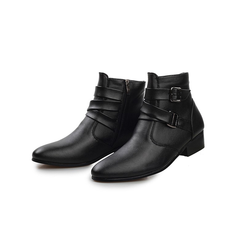 Promotion Price Amazing Buy Fashion Men&apos;s PU Boots British Style Warm Men&apos;s Martin Boots