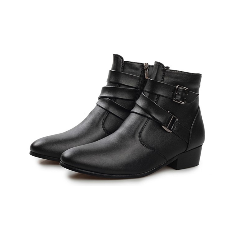 Promotion Price Amazing Buy Fashion Men&apos;s PU Boots British Style Warm Men&apos;s Martin Boots