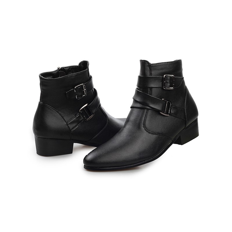 Promotion Price Amazing Buy Fashion Men&apos;s PU Boots British Style Warm Men&apos;s Martin Boots