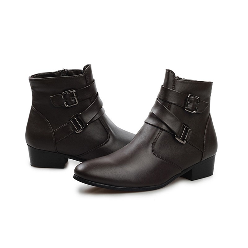 Promotion Price Amazing Buy Fashion Men&apos;s PU Boots British Style Warm Men&apos;s Martin Boots