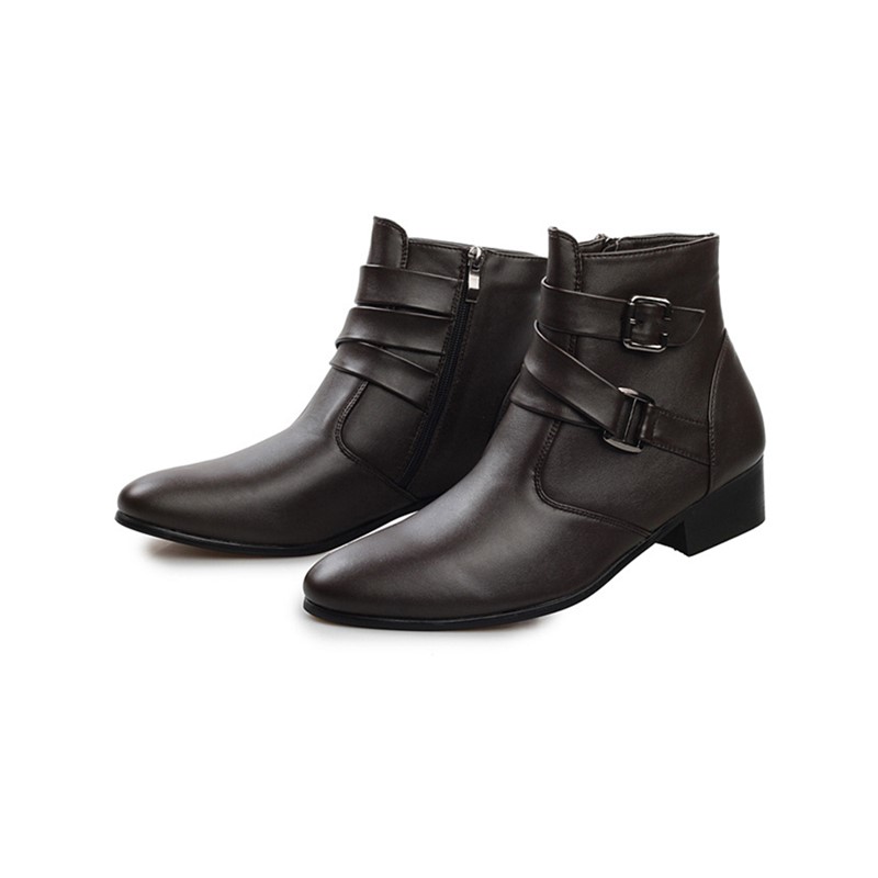 Promotion Price Amazing Buy Fashion Men&apos;s PU Boots British Style Warm Men&apos;s Martin Boots