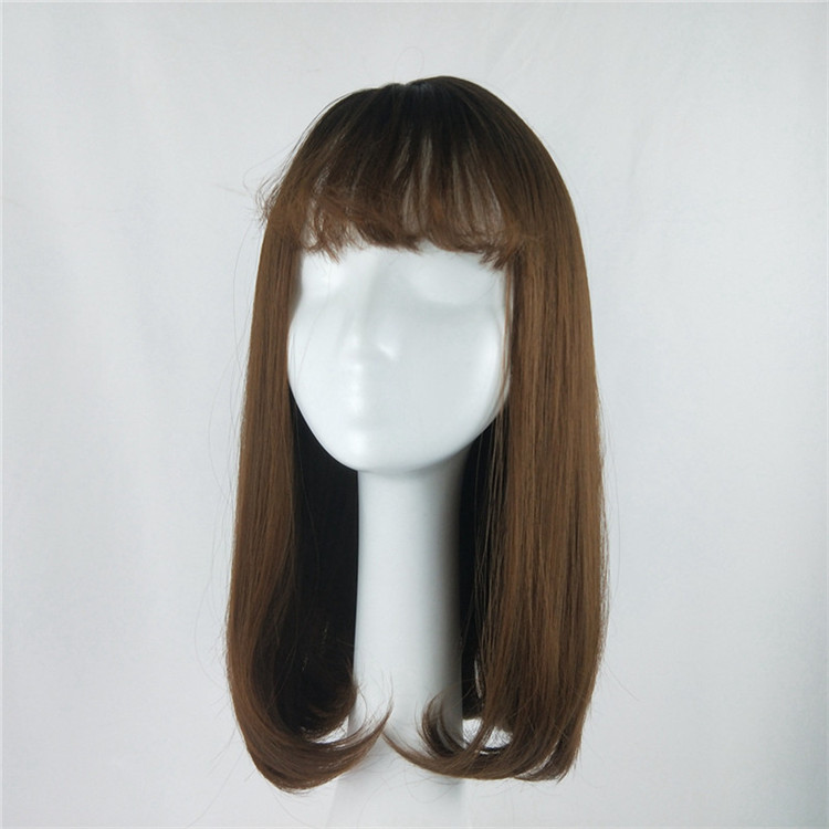 Explosion sell ladies wigs long straight hair fluffy bangs shoulder-length curly wigs