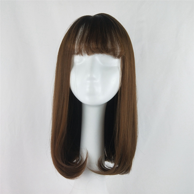 Explosion sell ladies wigs long straight hair fluffy bangs shoulder-length curly wigs