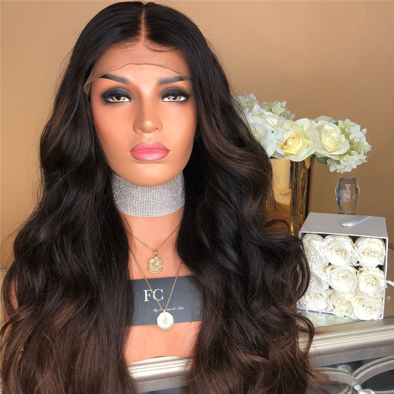 Crazy buy fashion centre parting bangs curly wigs black gradient synthetic wig
