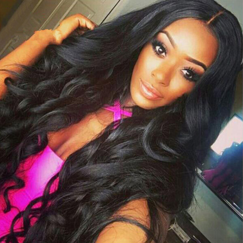 Crazy limit lower price African fashion centre parting long wigs wavy curly fluffy black wigs