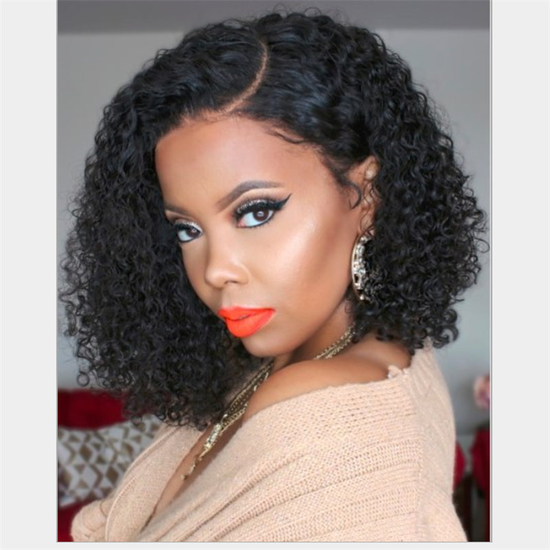 2019 Popular Easy to maintain black shoulder-length curly wigs