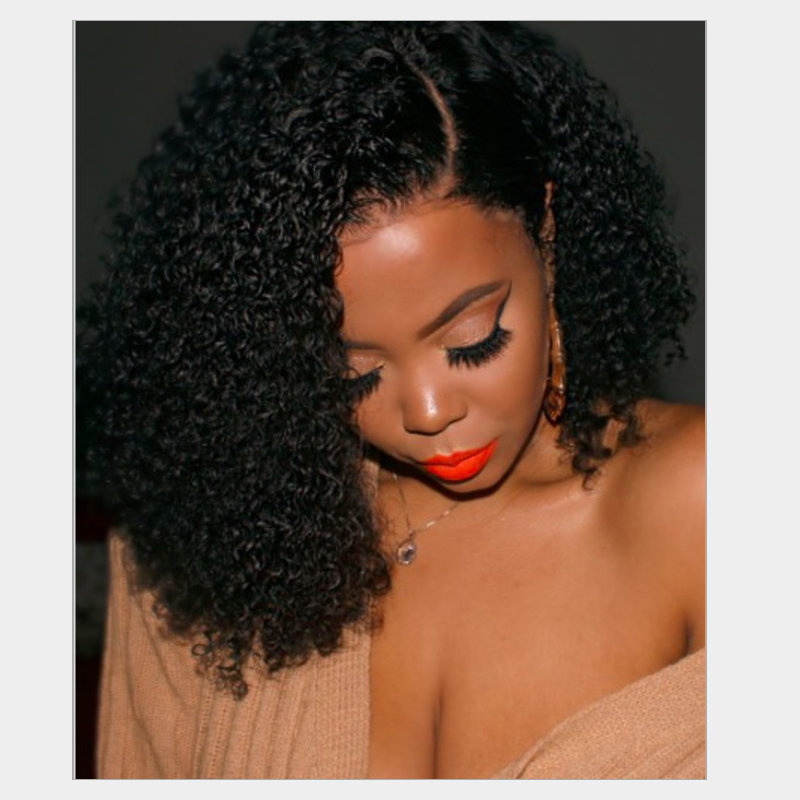 2019 Popular Easy to maintain black shoulder-length curly wigs