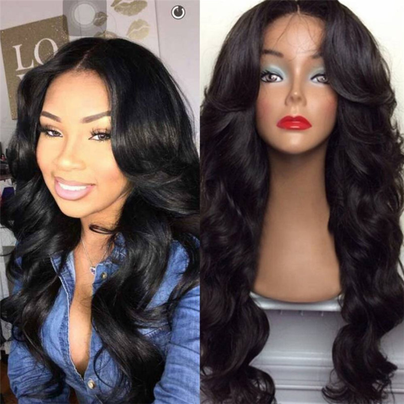 New fashion long curly hair big wave centre parting wig slightly curl wigs head cover with hairnet