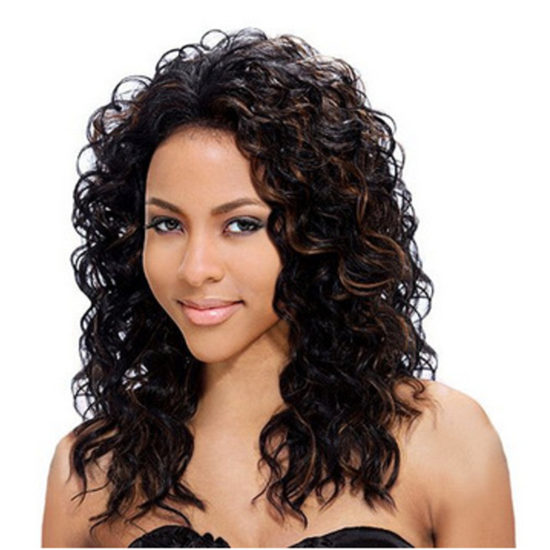 New fashion flash lower price long hair fluffy wigs gradual wig cover