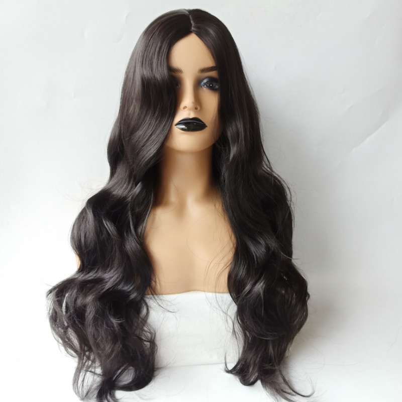 Fashion long fluffy curls wig women's wavelet wave synthesis hair wigs