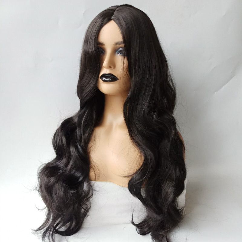 Fashion long fluffy curls wig women's wavelet wave synthesis hair wigs