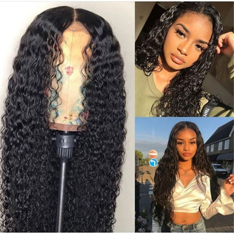 African fashion ladies long curly wigs black rolls synthetic wig