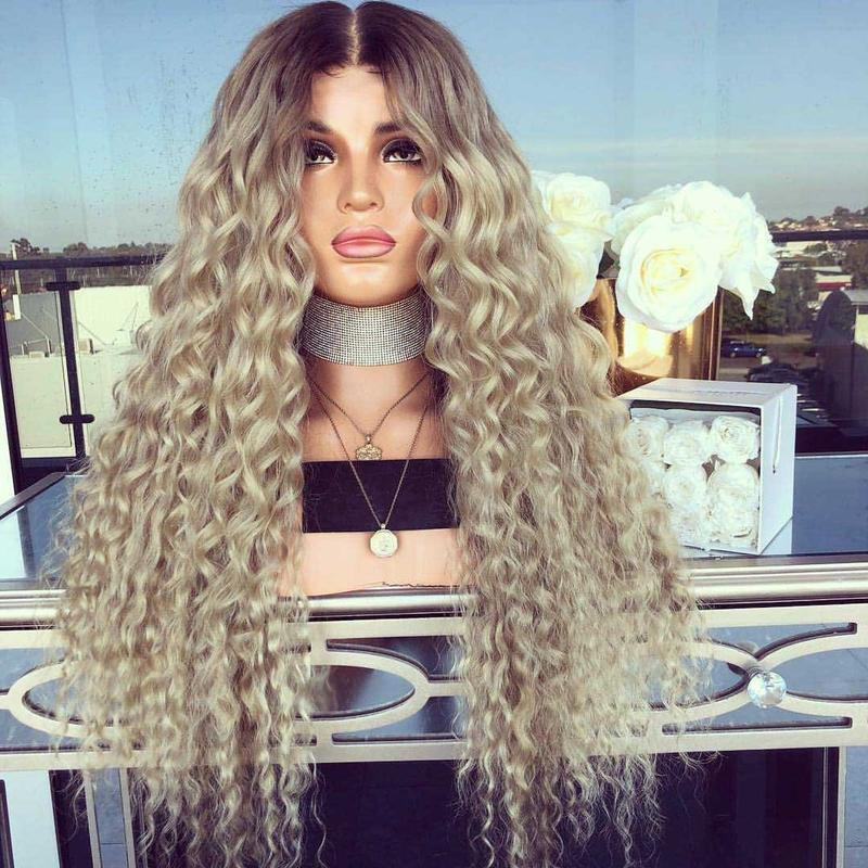 Fashion Centre Parting Woman&apos;s Wig Hair Cover Wigs Long Fluffy Dyeing Rolls Wig Cover