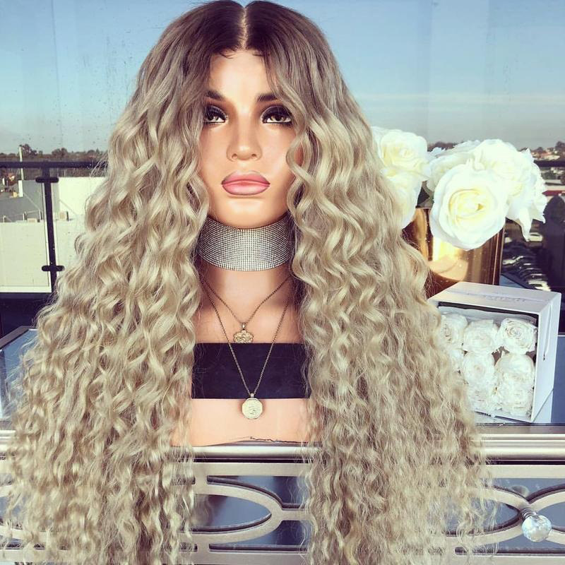 Fashion Centre Parting Woman&apos;s Wig Hair Cover Wigs Long Fluffy Dyeing Rolls Wig Cover