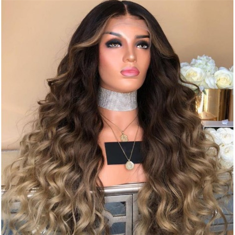 2019 New Mixed Colors Women's Medium-length Curly Wig