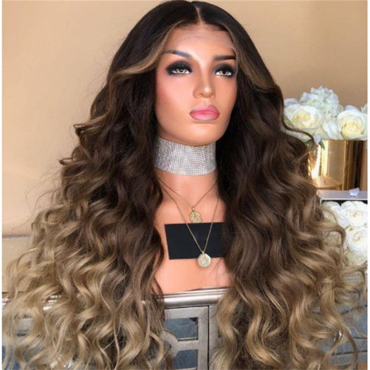 2019 New Mixed Colors Women's Medium-length Curly Wig