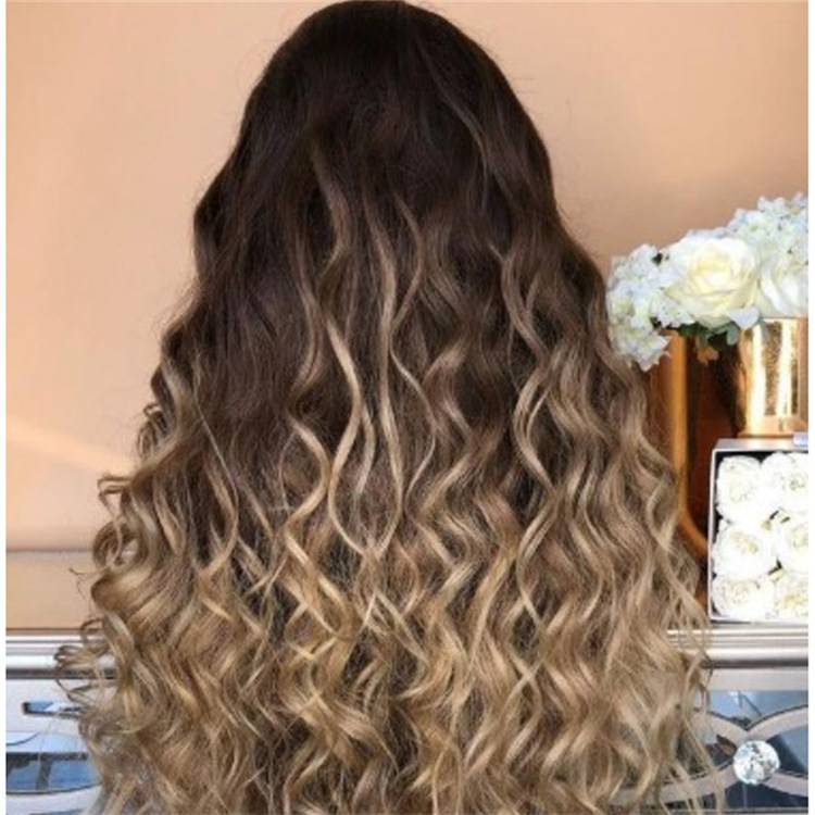 2019 New Mixed Colors Women's Medium-length Curly Wig