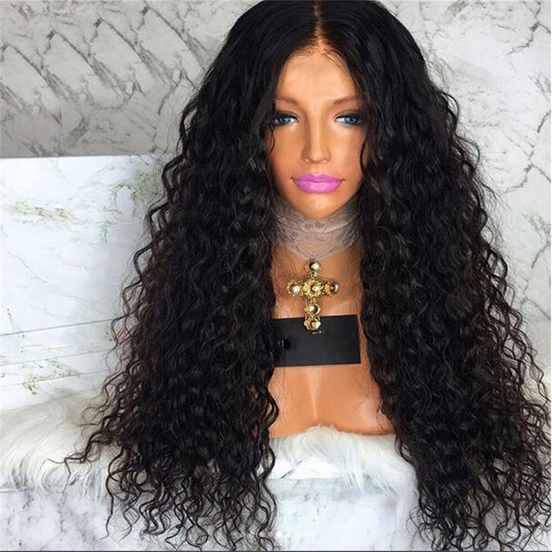 African black parting centre Bangs long small curly fluffy wig perm roll wigs