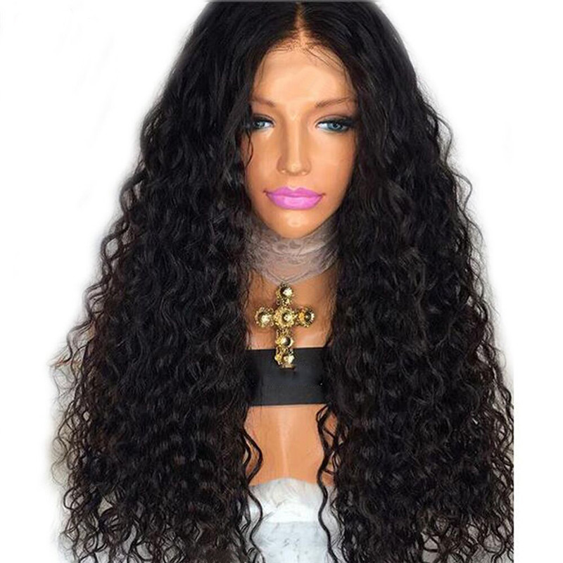 African black parting centre Bangs long small curly fluffy wig perm roll wigs