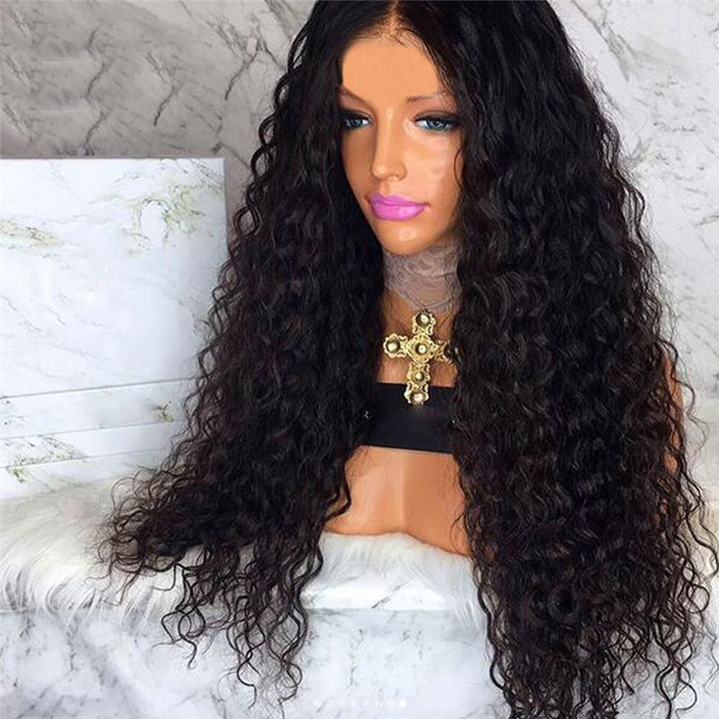 African black parting centre Bangs long small curly fluffy wig perm roll wigs