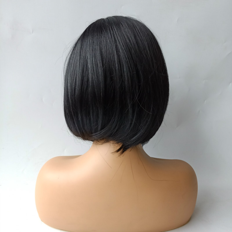 Women&apos;s Bobby short straight black short hair realistic chemical fibre wig