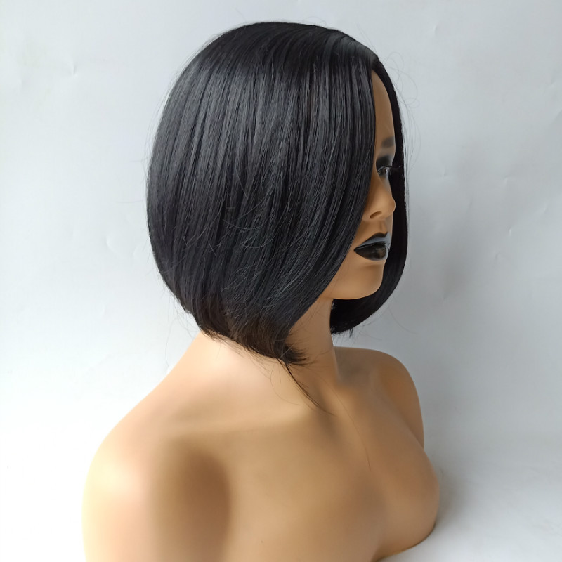 Women&apos;s Bobby short straight black short hair realistic chemical fibre wig