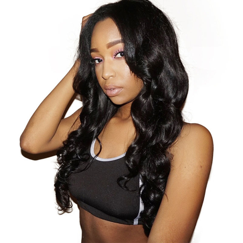 Medium-sized Wavy long curly women's black high-temperature silk wig