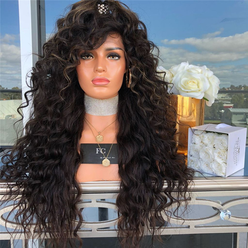 Amazing price ladies fashion long curly wig synthesis big wave wigs
