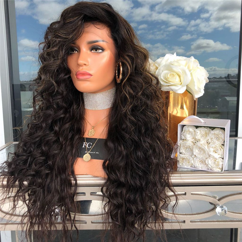 Amazing price ladies fashion long curly wig synthesis big wave wigs