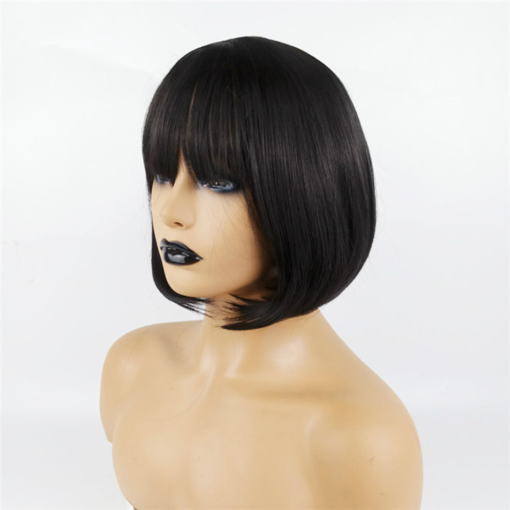 Fashion lower price Bobo hair wig bangs short straight synthetic wig