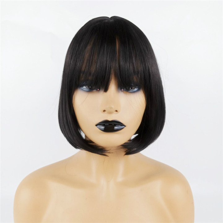 Fashion lower price Bobo hair wig bangs short straight synthetic wig