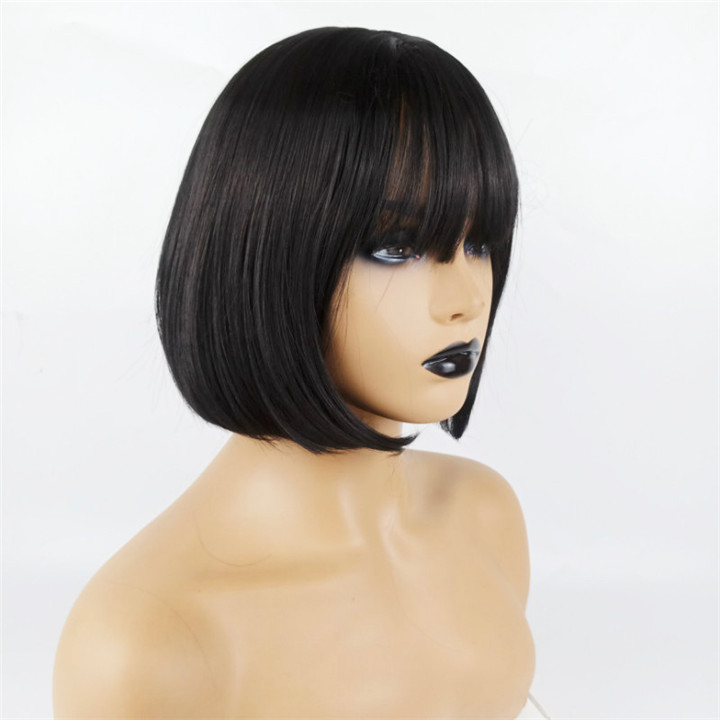 Fashion lower price Bobo hair wig bangs short straight synthetic wig