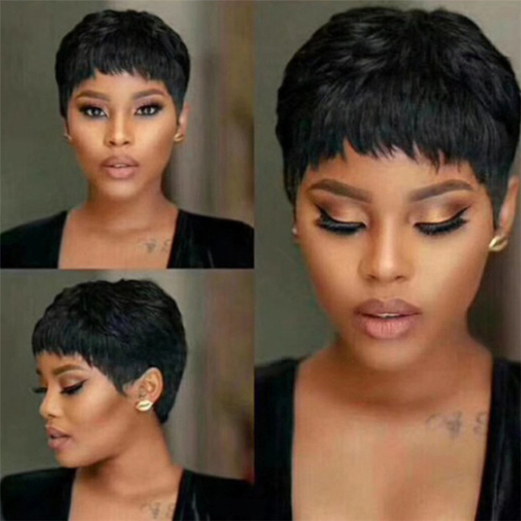 Fashion short hair wigs African popular synthetic headgear wig