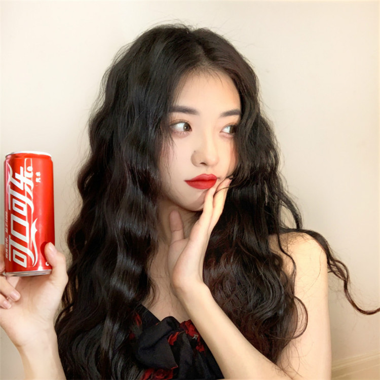 New fashion ladies long curled hair wigs synthetic headgear wig