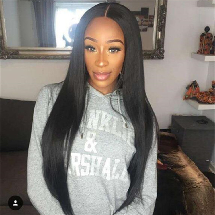 New fashion African ladies&apos; fashion wigs straight hair centre parting bangs  hair wigs
