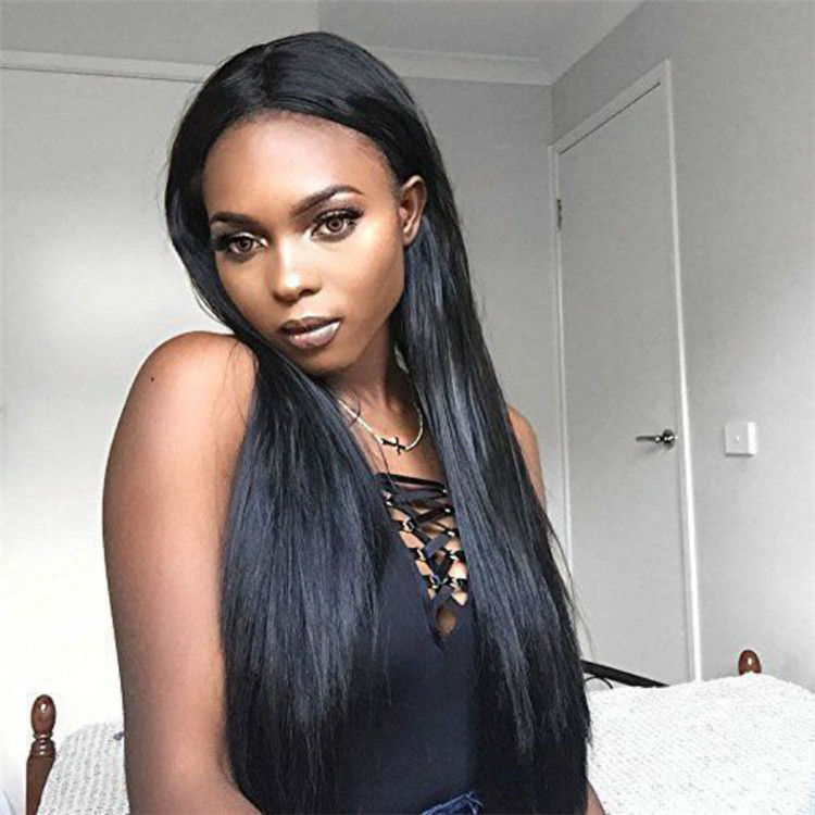 New fashion African ladies&apos; fashion wigs straight hair centre parting bangs  hair wigs